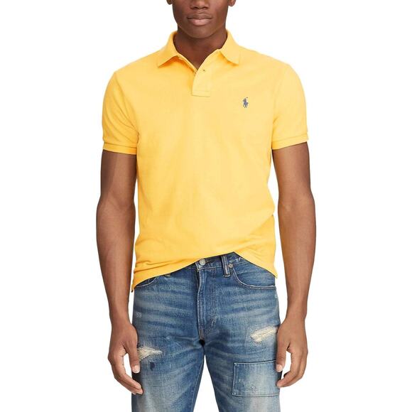 NWT Polo Ralph Lauren Men’s Classic Fit Mesh Polo Shirt Chrome Yellow XL - Picture 1 of 4